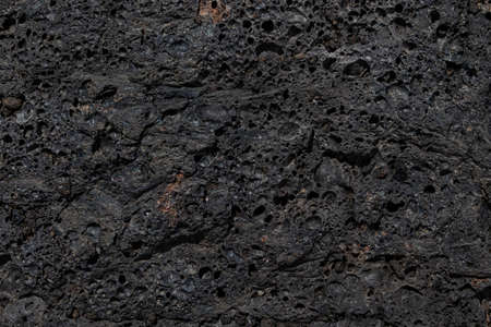 Bubbly vesicle texture of basalt lava flow surface at Hawaii Volcanoes National Park, Big Island of Hawaii, USAの写真素材