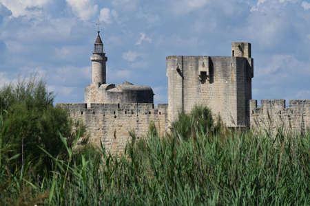 Ramparts of the medieval city of Aigues-Mortes, Gard, Languedoc, Occitanie, Franceの写真素材