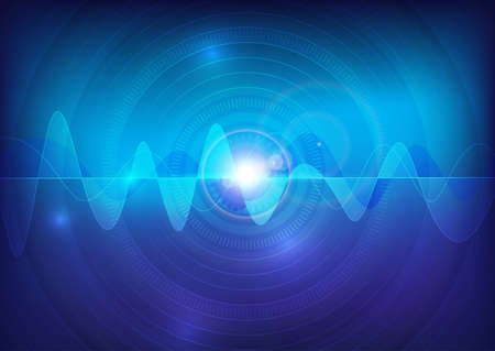 wave sound vector pulse abstract technology backgroundのイラスト素材