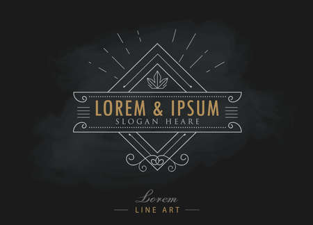 Luxury logos elegant flourishes calligraphy Hipster styleのイラスト素材