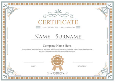 Certificate flourishes elegant vector vintage templateのイラスト素材