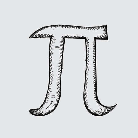 Pi Symbol  hand drawn Iconのイラスト素材