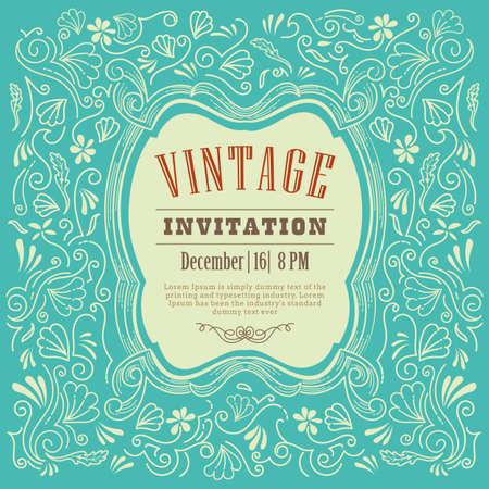 invitation card design vintage templateのイラスト素材