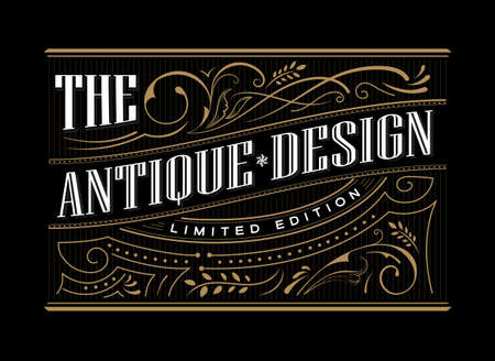 Antique frame label western hand drawn border typography engraving vintage retro vector illustrationのイラスト素材