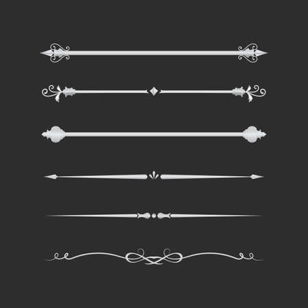 Set of dividers with gradient Vintage Decorative Ornament vectorのイラスト素材
