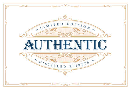 Whiskey label vintage  western hand drawn engraving retro vector illustrationのイラスト素材