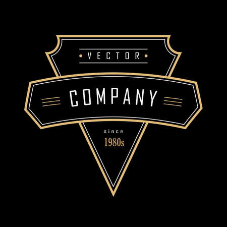 vintage geometric shape art deco retro design badgeのイラスト素材