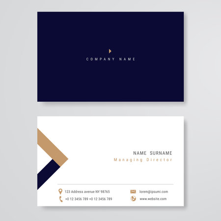 blue and brown business card clean design vector templateのイラスト素材