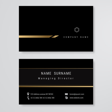 black business card clean design vector templateのイラスト素材
