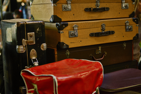 pile of suitcasesの写真素材