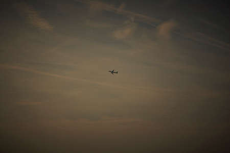 Plane in a quiet sky