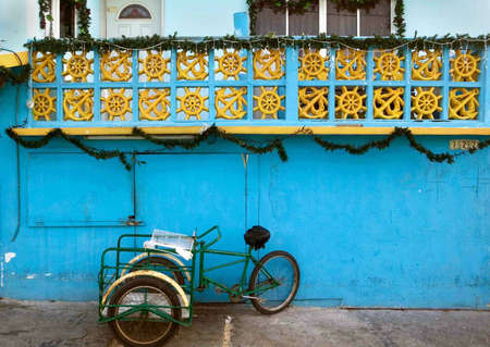 Workman's Cart, Isla Mujeres, Mexicoの写真素材