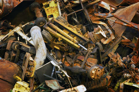 Heavy Industrial Scrap Metal Mountain for Recyclingの写真素材