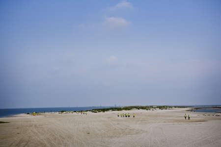 Oil Spill Clean-Up Crew, Alabamaの写真素材