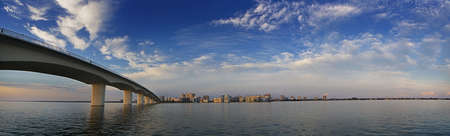 Quiet Bay, Bridge, High Rise Buildingsの写真素材