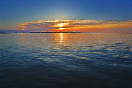 Colorful Sunset over the Bayの写真素材
