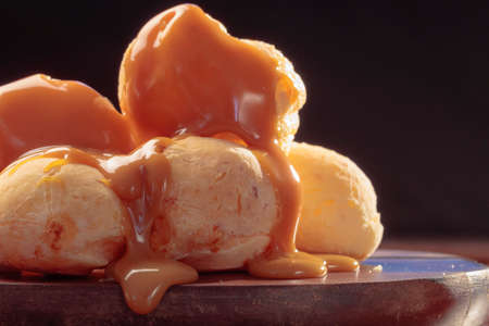 crispy cheese bread stuffed with dulce de leche.
