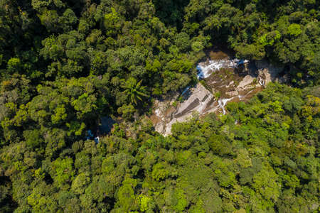 Escada waterfall in Camburi, Ubatuba, Sao Paulo, Brazilの写真素材