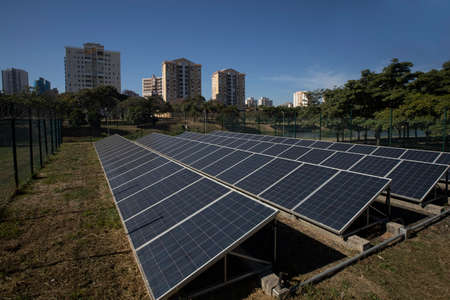 capture of solar energy in the ecological park of Indaiatuba, Sao Paulo, Brazil,
