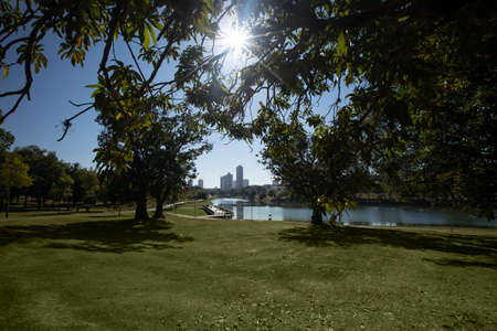 sunny day in the ecological park of indaiatuba, Sao Paulo, Brazil,