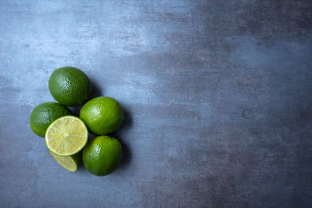 fresh lemon, seen from above, free space for issuesの写真素材