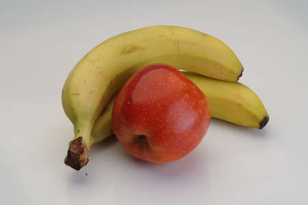 Apple and bananasの写真素材