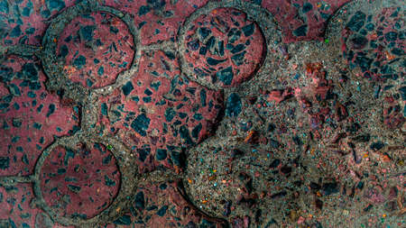 Red tile for backgroundの写真素材