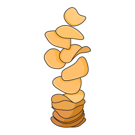 Cassava chips vector, this vector is suitable to be placed on snack packaging with a chips theme, or you can combine it with other designs as you likeのイラスト素材