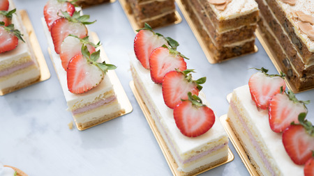 Strawberry fruitcake slices