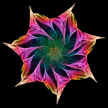 Colorful 3D rendered kaleidoscope pattern (abstract design)の写真素材