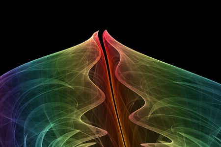 Colorful 3D rendered fractal design (abstract background)の写真素材