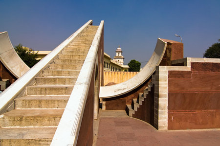 Astronomical instrument at Jantar Mantar observatory - Jaipur, Rajasthan, Indiaの写真素材