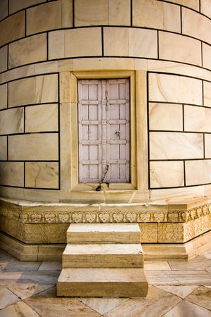 The door of the north-eastern minaret of Taj Mahal - Agra, Uttar Pradesh, Indiaの写真素材