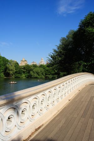 The Bow Bridge in Central Park - New York City, USAの写真素材