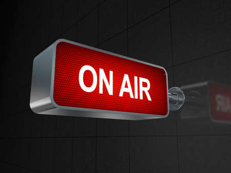 Illuminated On Air studio sign  3D render の写真素材