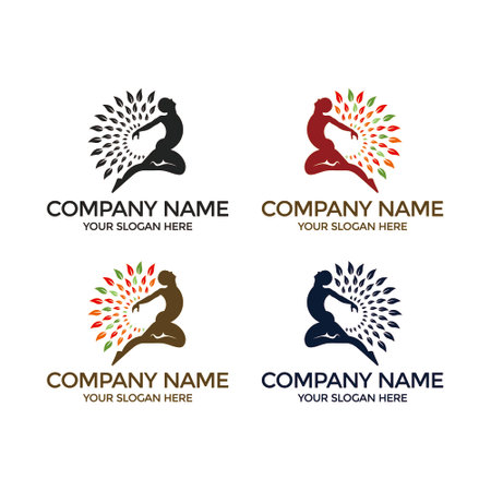 fitness and health beauty logo vectorのイラスト素材