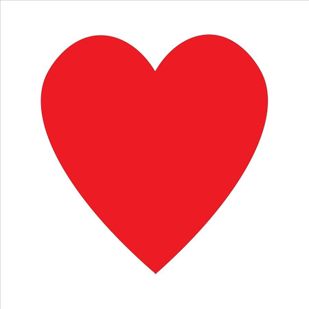 Red heart with white background vectorのイラスト素材