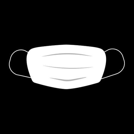 Wear mask corona vector symbol whiteのイラスト素材