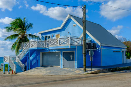 Grand Cayman, Cayman Islands, Nov 2016, Catboat Club building in George Townのeditorial素材
