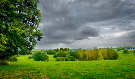 Overcast day over the Normandy countryside in summer 2017, Franceの写真素材
