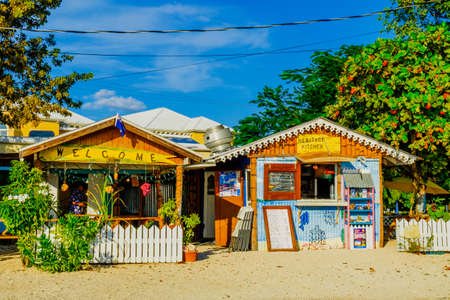 Grand Cayman, Cayman Islands, Heritage Kitchen a local Caribbean restaurant in the West Bay areaのeditorial素材