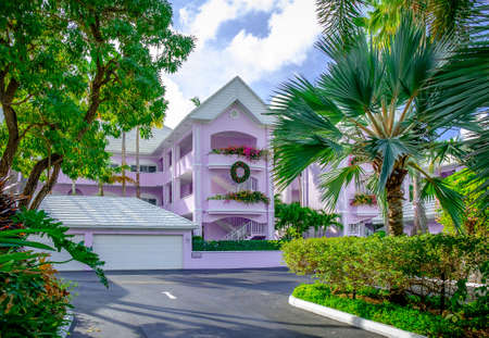 Grand Cayman, Cayman islands, facade of The Avalon condominiums building in the Caribbeanのeditorial素材
