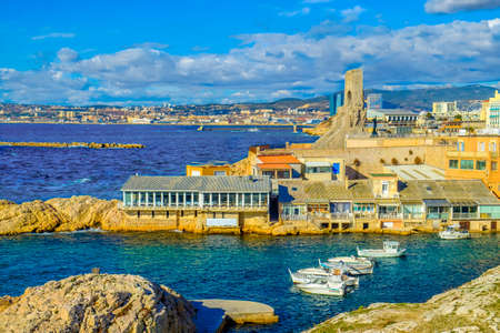 Marseilles, France, March 2018, "Vallon Des Auffres" bay in the 7th district by the Mediterranean seaのeditorial素材