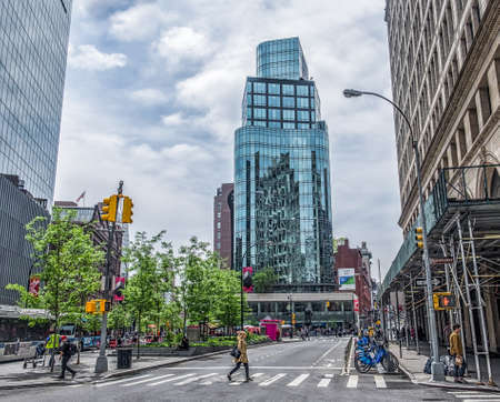 New York City, USA, may 2018, modern building at Astor Place, Manhattanのeditorial素材
