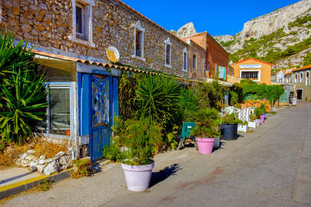 Marseilles, France, Sept 2019, view of a street in Callelongue Creek a area between the Mediterranean Sea and the mountain range  Marseilleveyreのeditorial素材