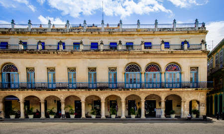Havana, Cuba, July 2019, view of the Santa Isabel Hotel on the Square of Armsのeditorial素材