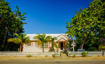 Little Cayman, Cayman Islands, Nov 2018, beauty salon in a Caribbean-style house by Guy Banks roadのeditorial素材