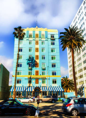 Los Angeles county, USA, March 2019, facade of the Georgian hotel in Santa Monica, Californiaのeditorial素材
