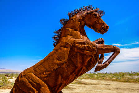 California, U.S.A, March 2019, metal horse sculpture by the artist Ricardo Breceda in the Anza-Borrego Desert State Parkのeditorial素材