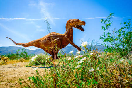 California, U.S.A, March 2019, metal T-rex sculpture by the artist Ricardo Breceda in the Anza-Borrego Desert State Parkのeditorial素材
